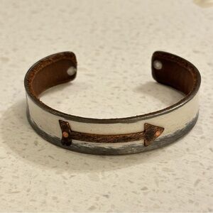ELLA JUDE Rustic Patina Arrow Mixed Metals Western Cuff Bracelet